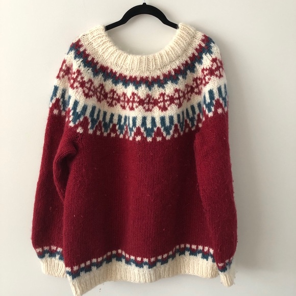 Handmade Knit Fisherman Sweater Onesize - Picture 3 of 5